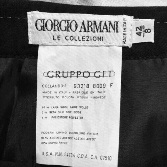 Giorgio Armani Le Collezioni Womens Black Pinstriped Pencil Skirt Sz 6 - Picture 8 of 12